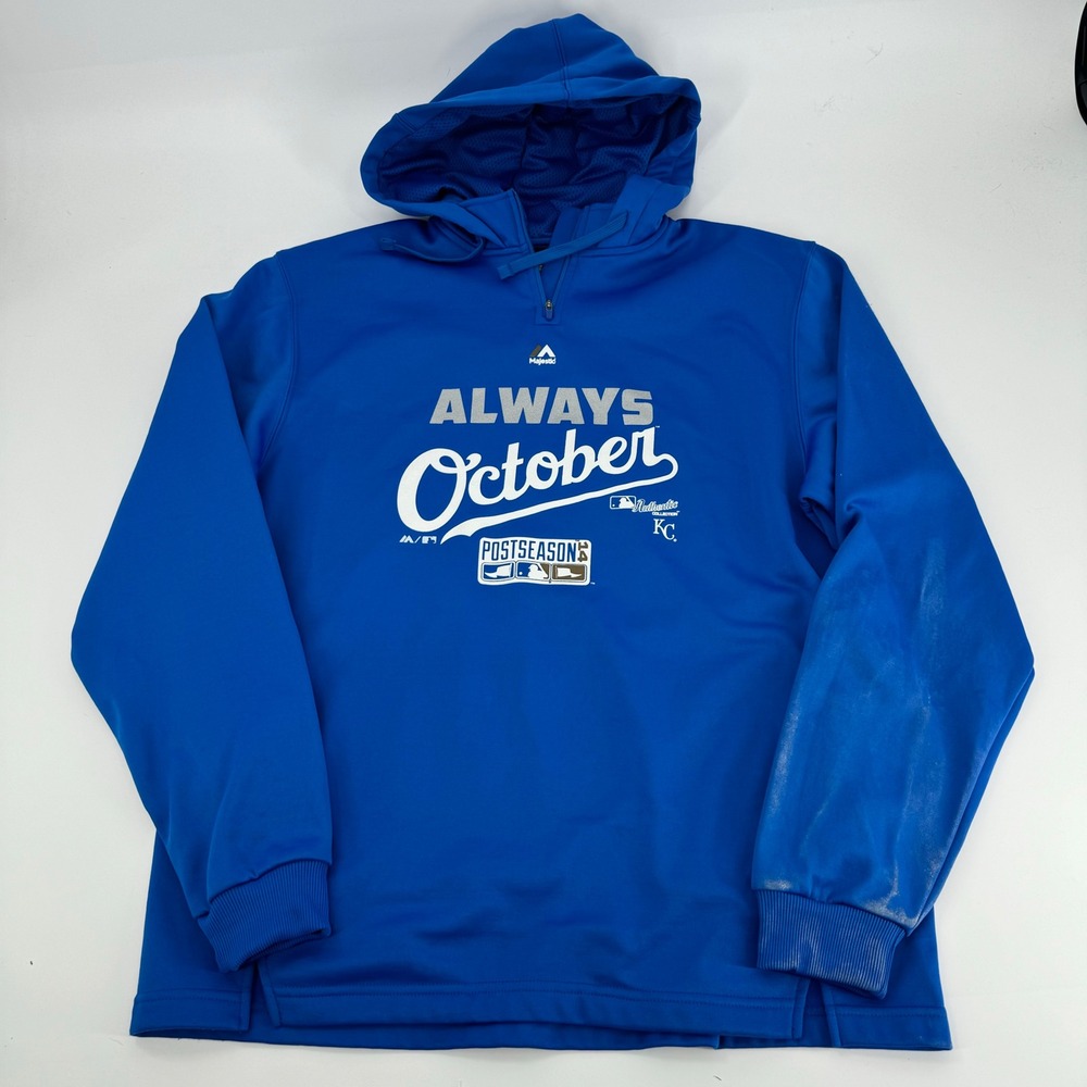 Majestic Kansas City Royals Always October Postseason Hoodie - Size L‎